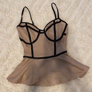 Tan top size small Charlotte Russe euc